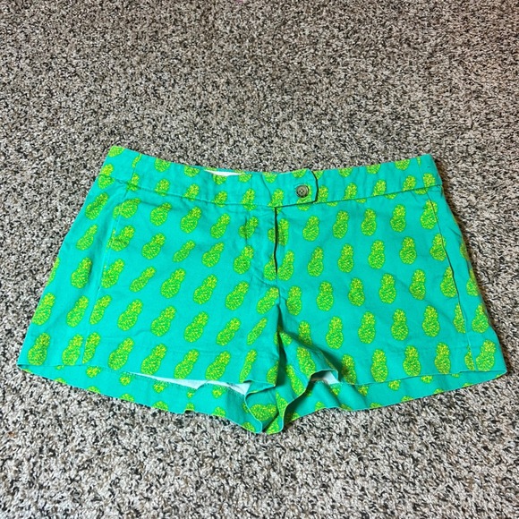 J. Crew Pineapple Print Shorts‎ Casual Summer Green Size 6 - Picture 1 of 7
